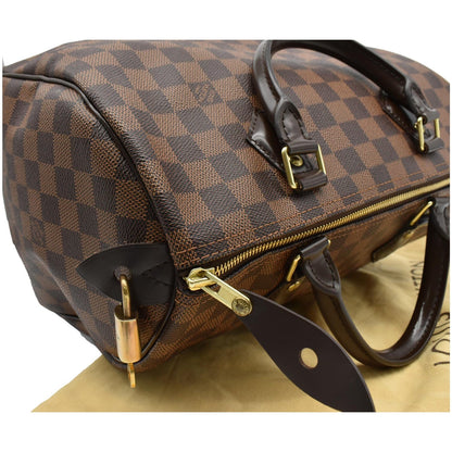 LOUIS VUITTON Speedy 30 Damier Ebene Satchel Bag Brown