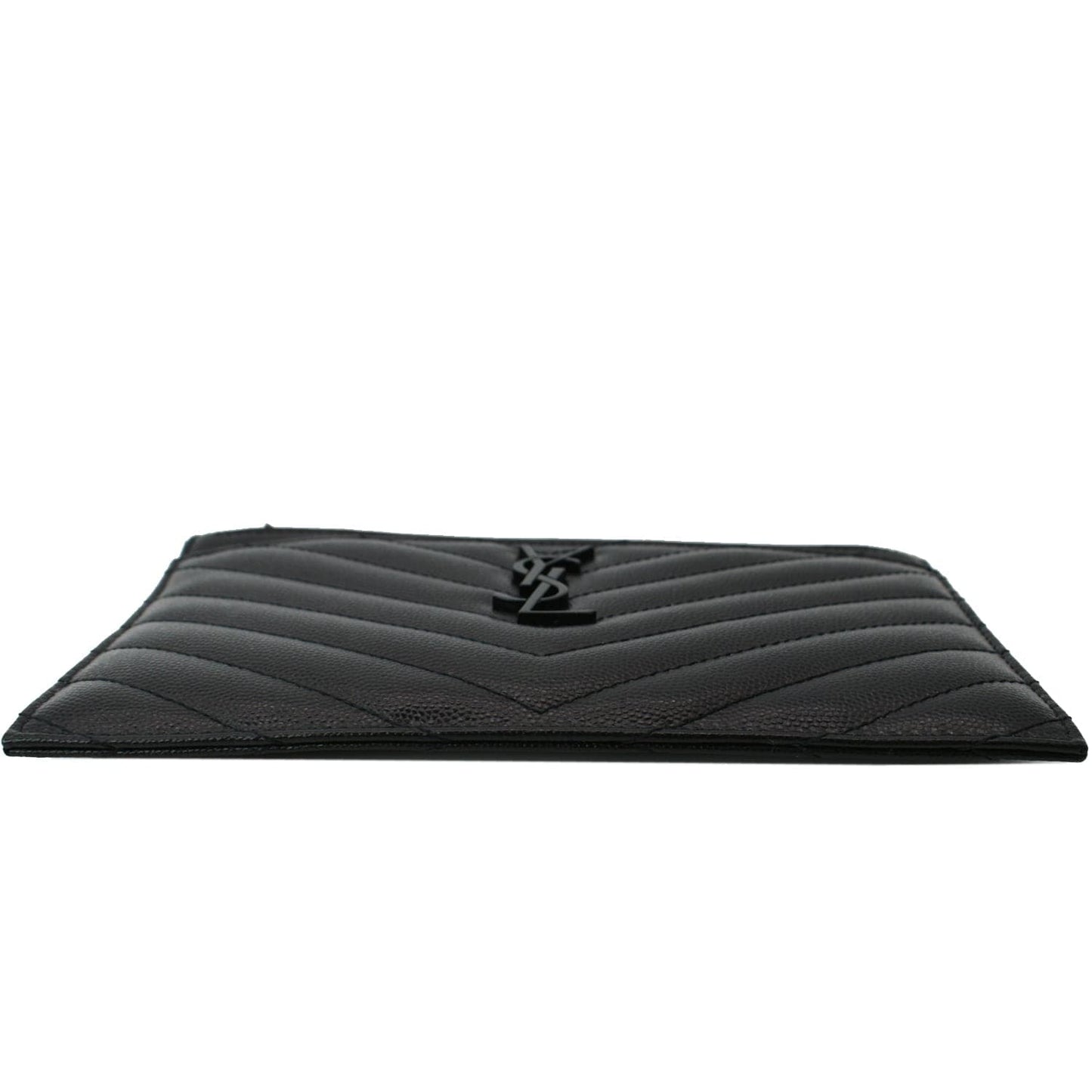 YVES SAINT LAURENT Matelasse Bill Grain De Poudre Zip Pouch Black