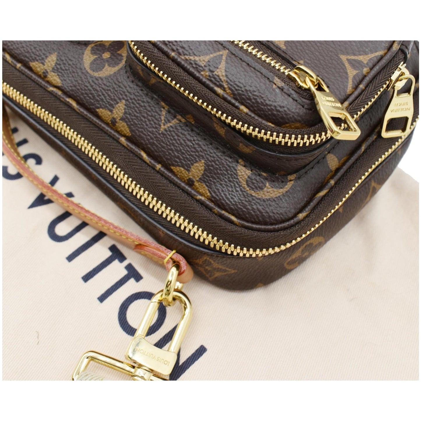 LOUIS VUITTON Utility Monogram Canvas Crossbody Bag Brown