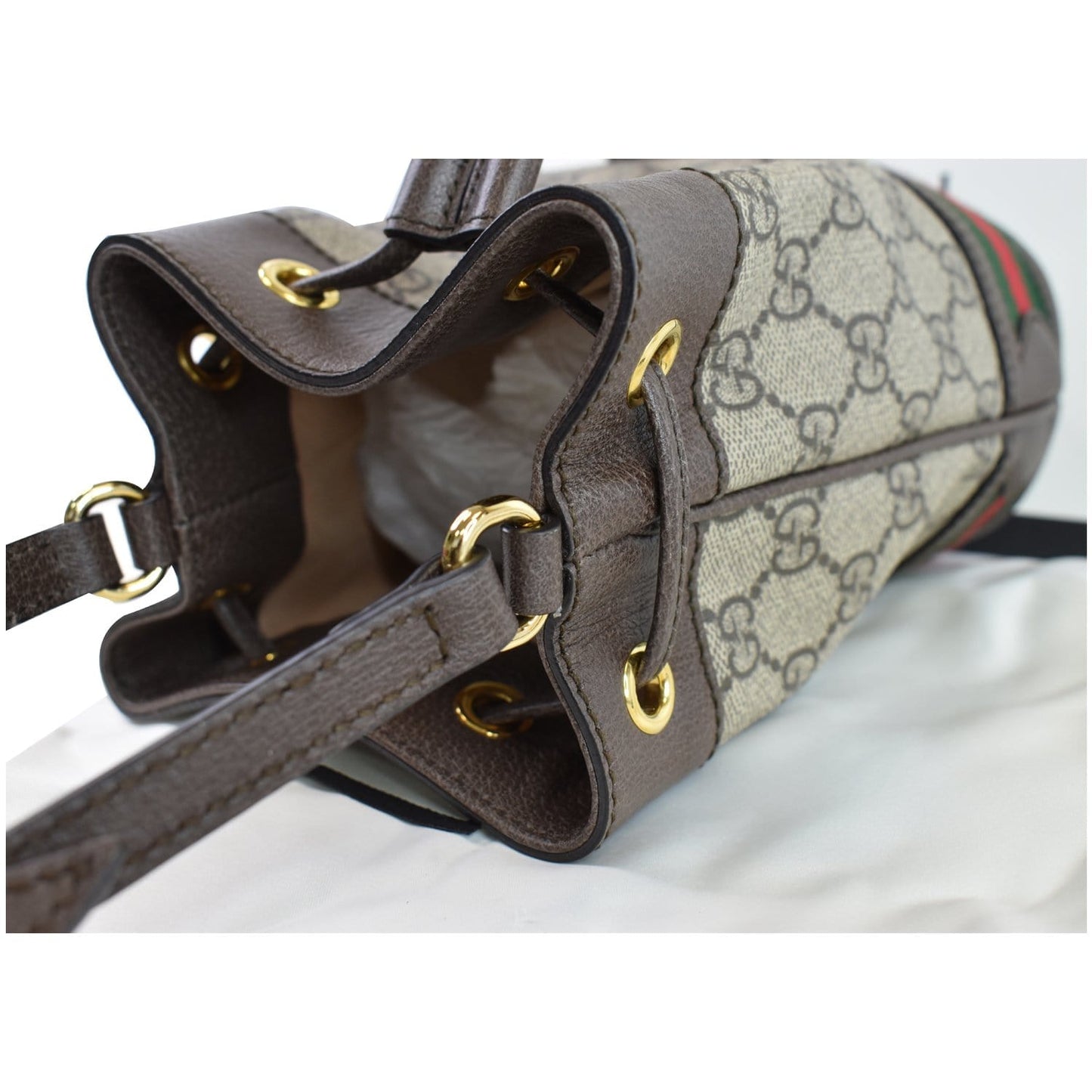 GUCCI Ophidia Mini GG Supreme Bucket Bag Beige/Ebony 550620