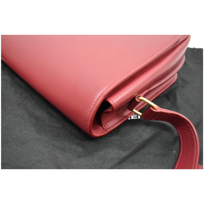 YVES SAINT LAURENT Betty Smooth Leather Shoulder Bag Burgundy