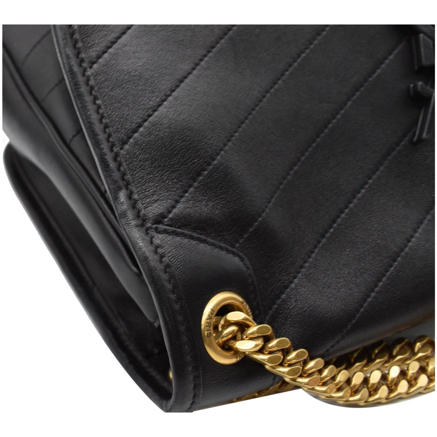 YVES SAINT LAURENT Niki Medium Leather Shoulder Bag Black