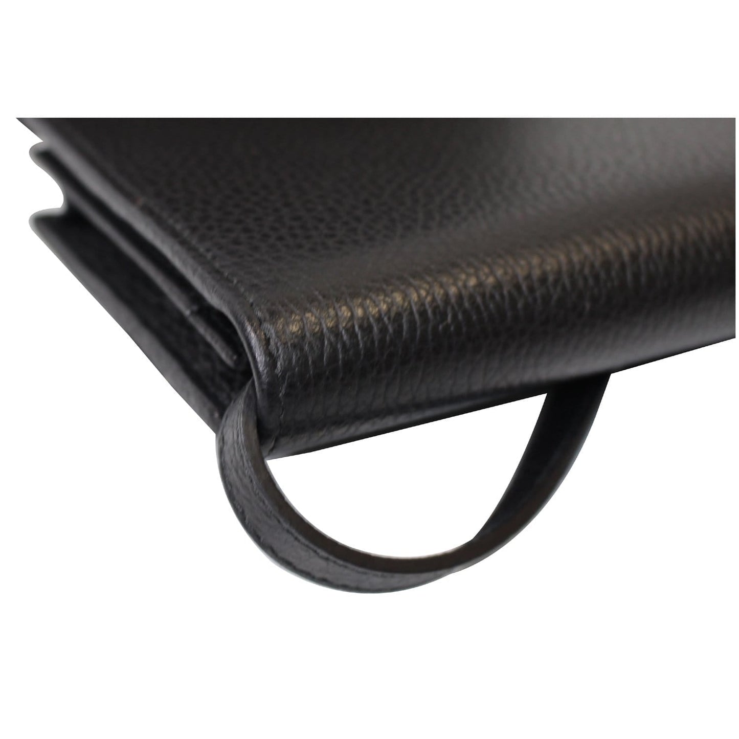 GUCCI Textured Leather Swing Crossbody Clutch Bag Black 368231