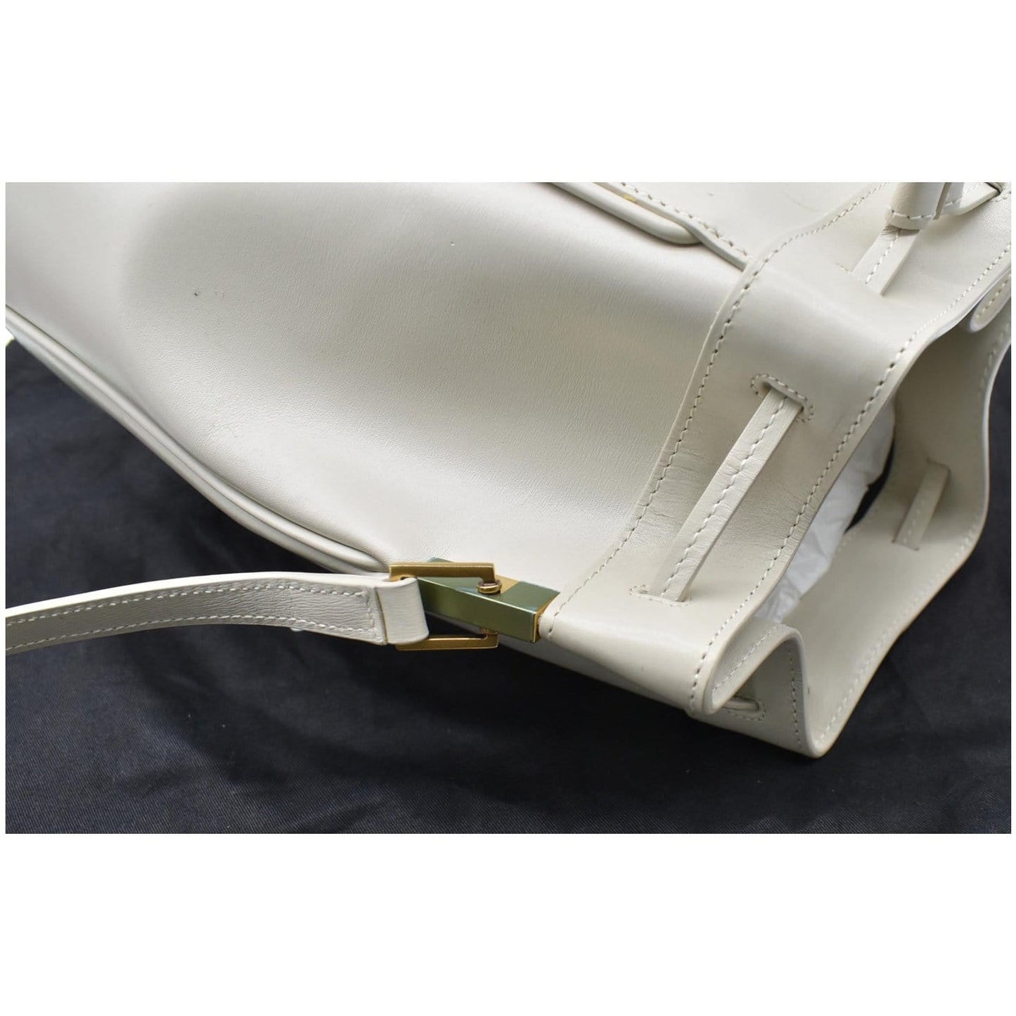 YVES SAINT LAURENT Talitha Medium Leather Bucket Crossbody Bag White