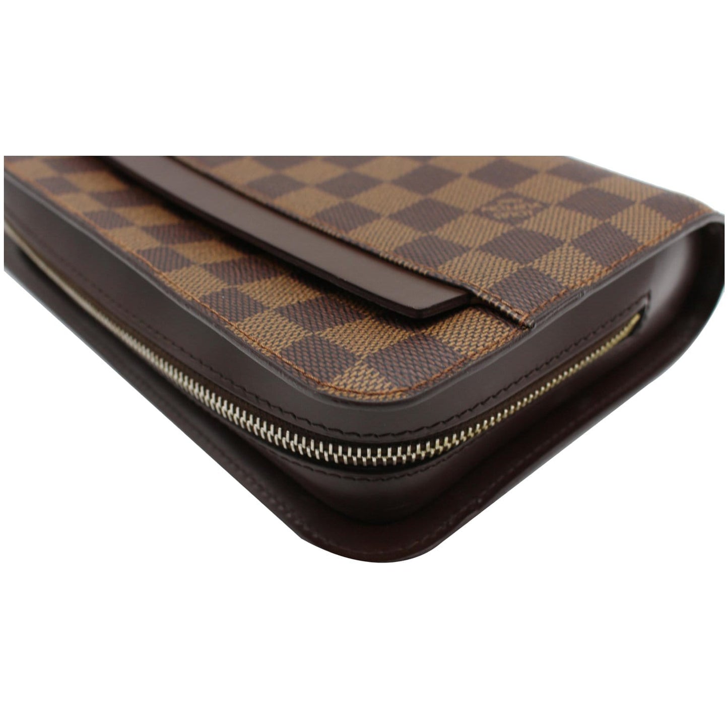 LOUIS VUITTON Saint Louis Damier Ebene Pochette Clutch Bag Brown
