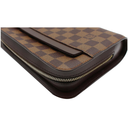 LOUIS VUITTON Saint Louis Damier Ebene Pochette Clutch Bag Brown
