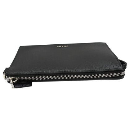 PRADA Saffiano Leather Phone Pouch Bag Black - 10% OFF