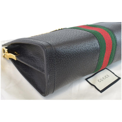GUCCI Ophidia Small Web Calfskin Shoulder Bag Black 503877