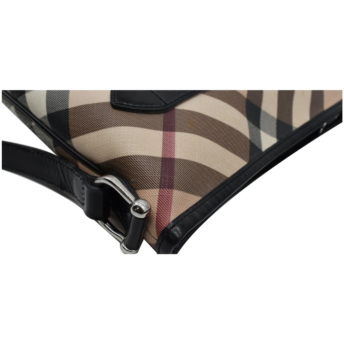 BURBERRY Dryden Small Supernova Check Patent Leather Crossbody Bag Black