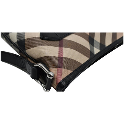 BURBERRY Dryden Small Supernova Check Patent Leather Crossbody Bag Black