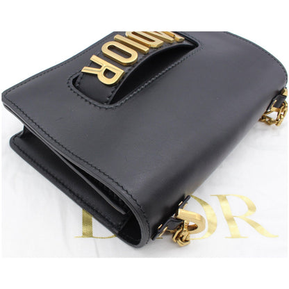 Christian Dior J'Adior Medium Calfskin Leather Flap Shoulder Bag Black