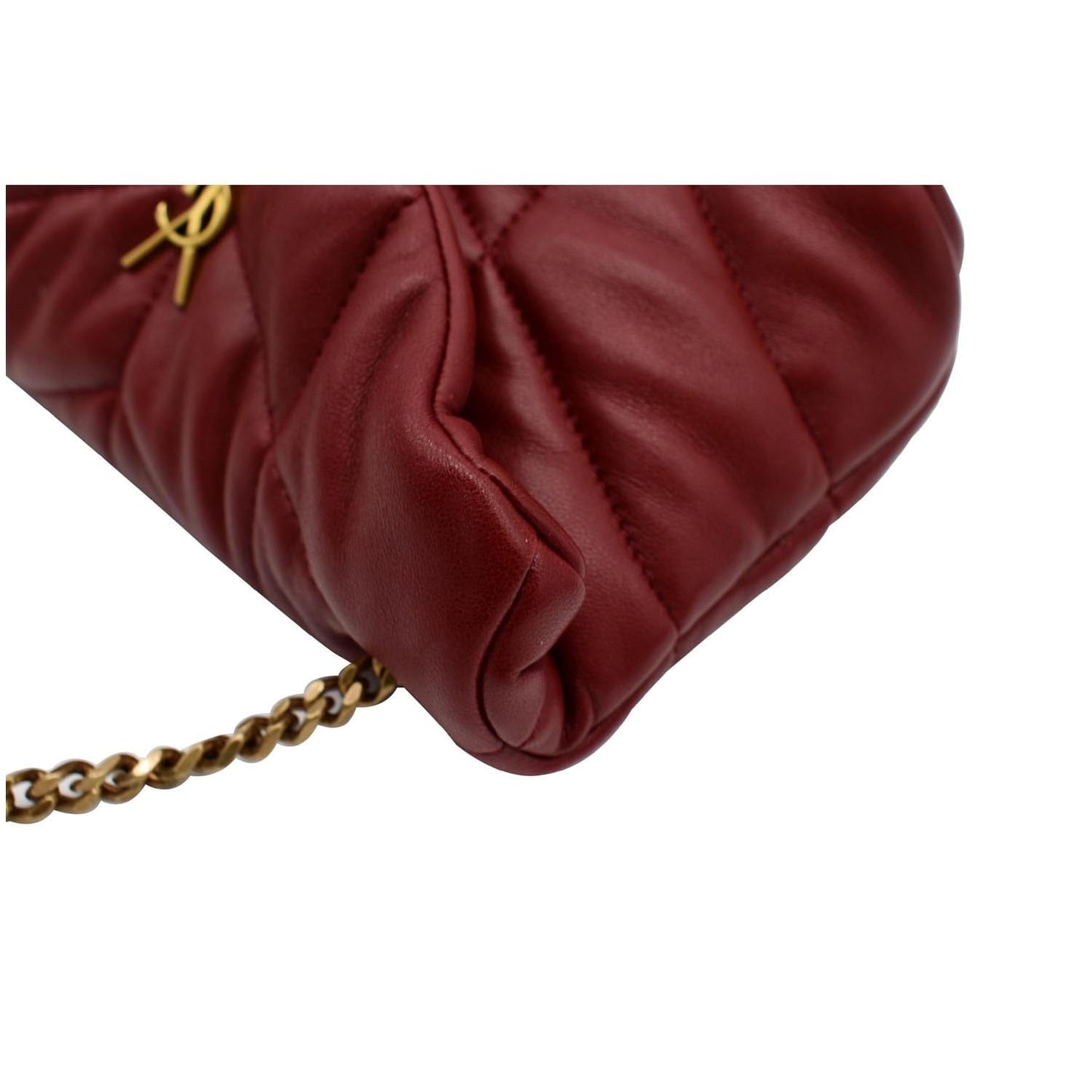 YVES SAINT LAURENT Small Loulou Puffer Quilted Lambskin Leather Crossbody Bag Red