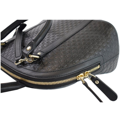GUCCI Dome Medium Microguccissima Leather Shoulder Bag Black 449663