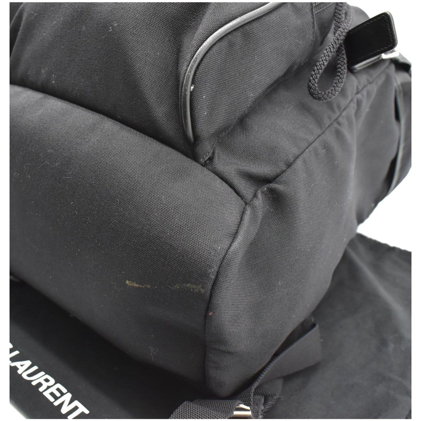 YVES SAINT LAURENT Hunting Rucksack Canvas Backpack Bag Black