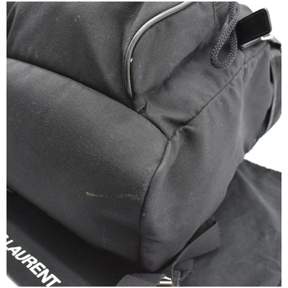 YVES SAINT LAURENT Hunting Rucksack Canvas Backpack Bag Black