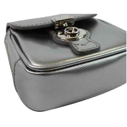 BURBERRY Trench Patent Leather Charm Coin Purse Bag Black/Silver