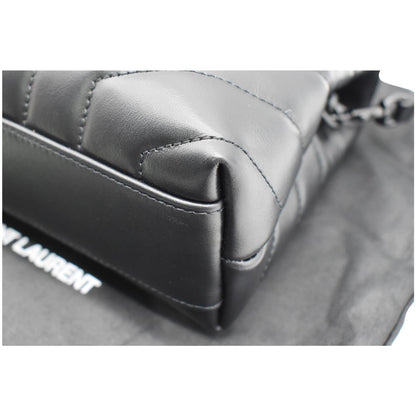 YVES SAINT LAURENT Loulou Toy Matelasse Leather Crossbody Bag Black