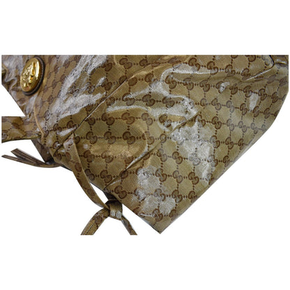 GUCCI Hysteria Large Crystal Coated Canvas Tote Bag Beige 197022