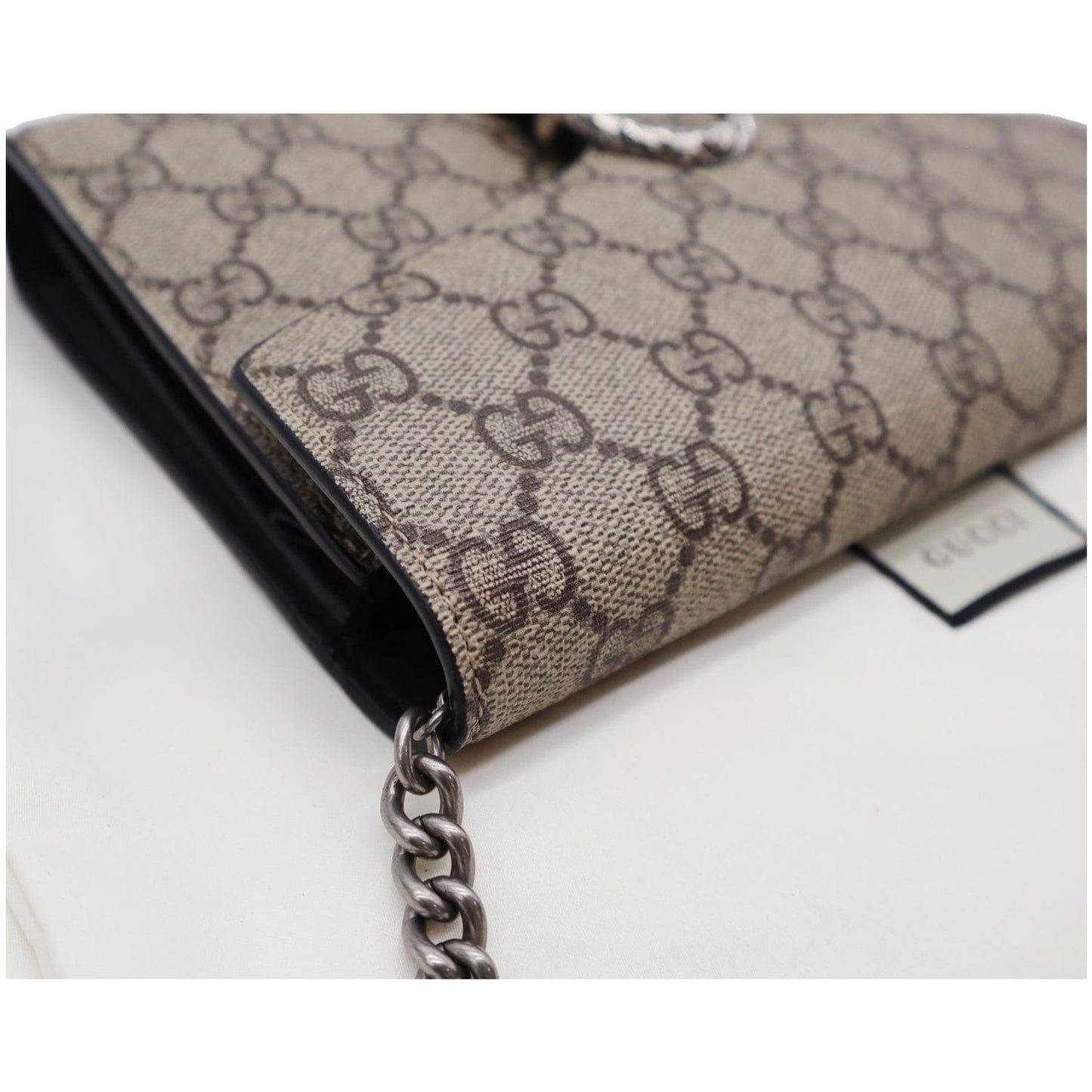 GUCCI Dionysus GG Supreme Crossbody Chain Wallet Beige 401231