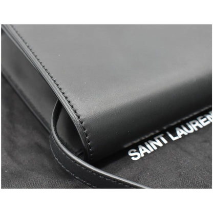 YVES SAINT LAURENT Kaia North/South Leather Satchel Bag Black
