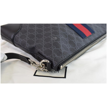 GUCCI GG Supreme Web Messenger Bag Black 474139
