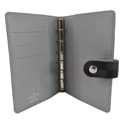 LOUIS VUITTON Damier Graphite I Rue Scribe Small Ring Agenda Cover Black
