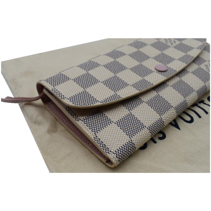 LOUIS VUITTON Emilie Damier Azur Wallet White