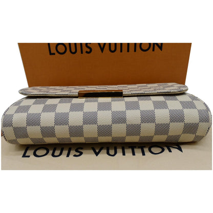 LOUIS VUITTON Favorite MM Damier Azur Crossbody Bag White
