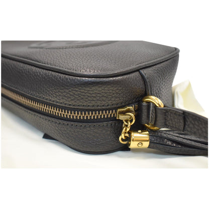 GUCCI Soho Disco Small Pebbled Leather Crossbody Bag Black 347994