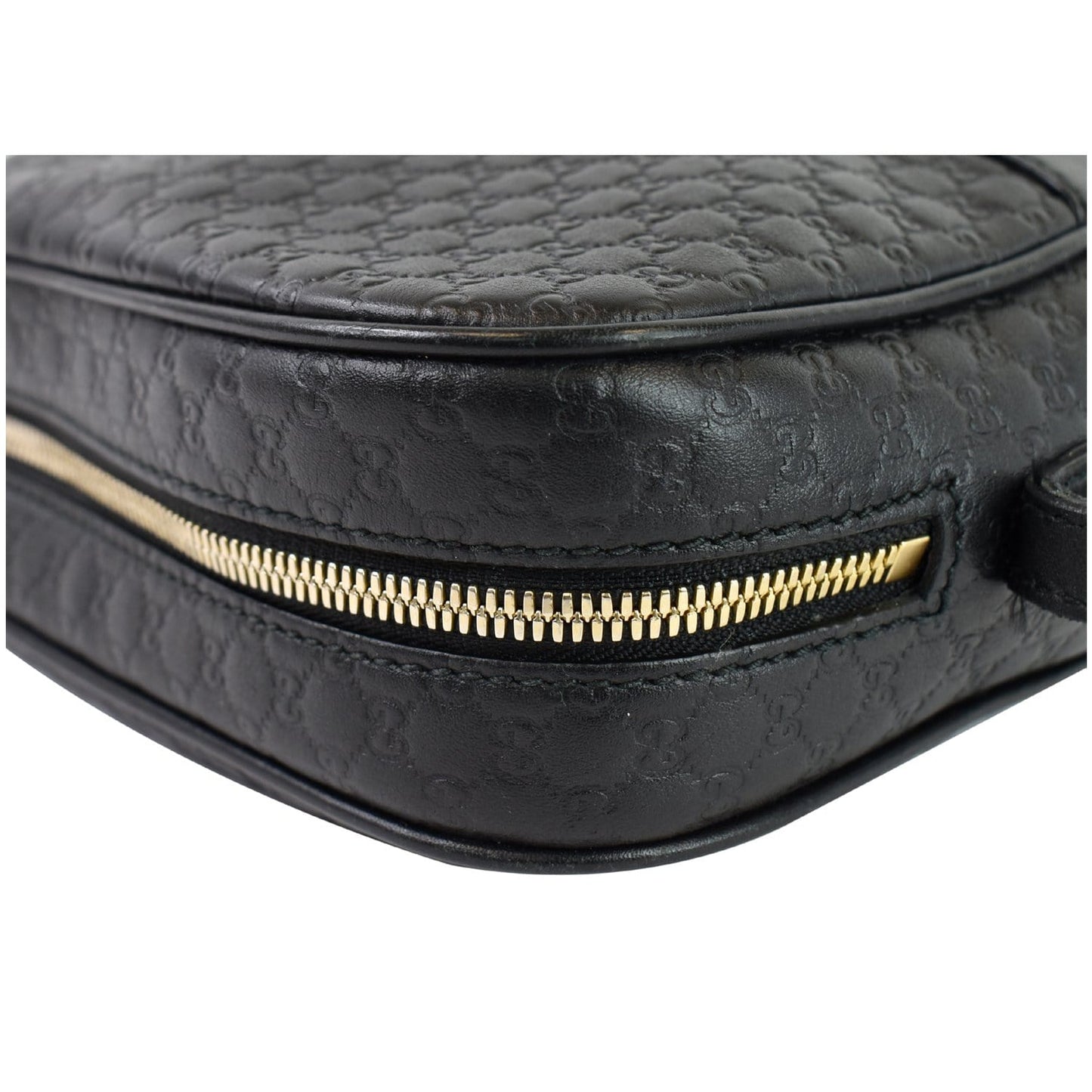 GUCCI Bree Micro GG Guccissima Leather Crossbody Bag Black 449413