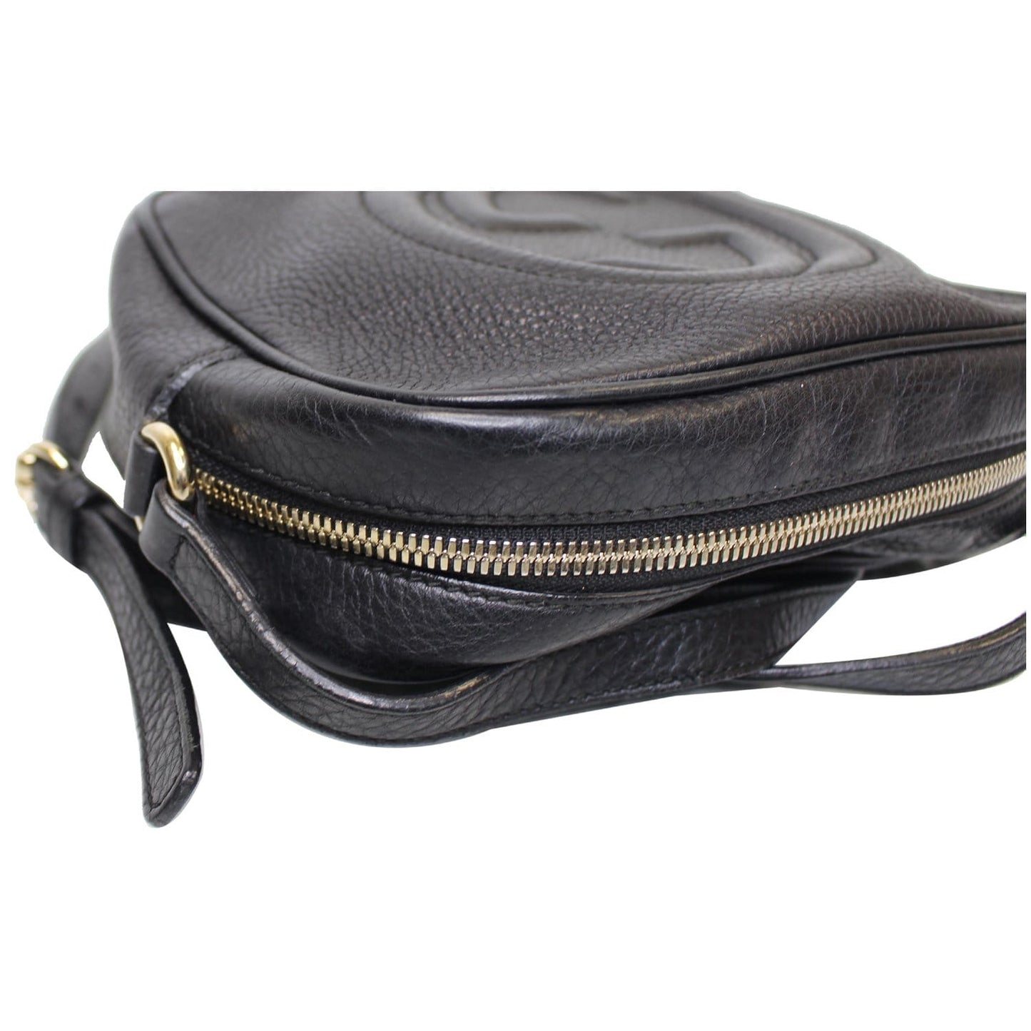 GUCCI Soho Disco Pebbled Leather Small Crossbody Bag Black 308364