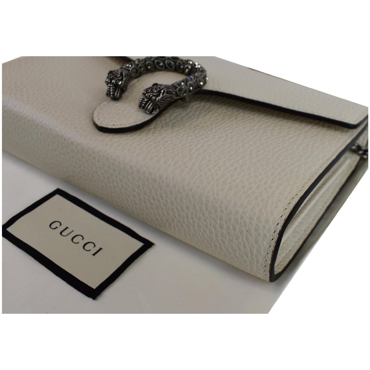 GUCCI Dionysus Mini Leather Chain Shoulder Bag White 401231