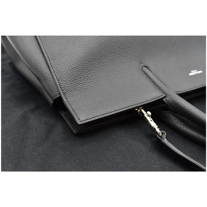 YVES SAINT LAURENT Cabas Rive Gauche Leather Tote Bag Black