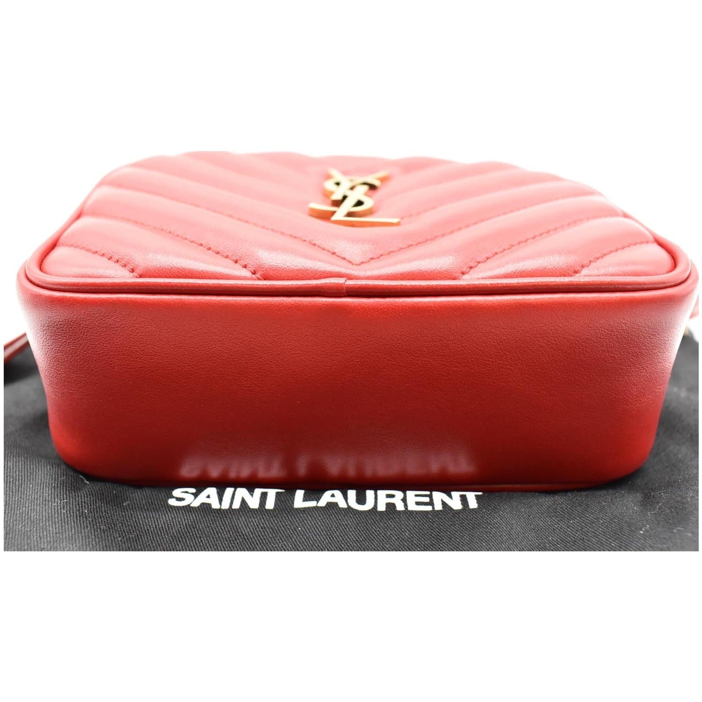 YVES SAINT LAURENT Lou Chevron Leather Belt Bag Red - 10% OFF