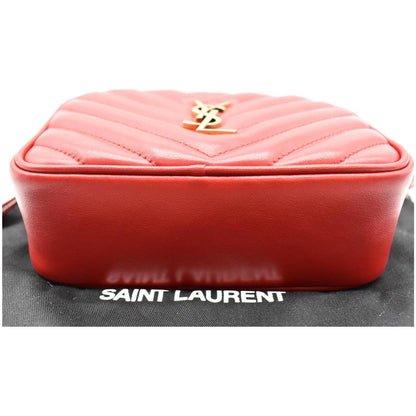 YVES SAINT LAURENT Lou Chevron Leather Belt Bag Red - 10% OFF