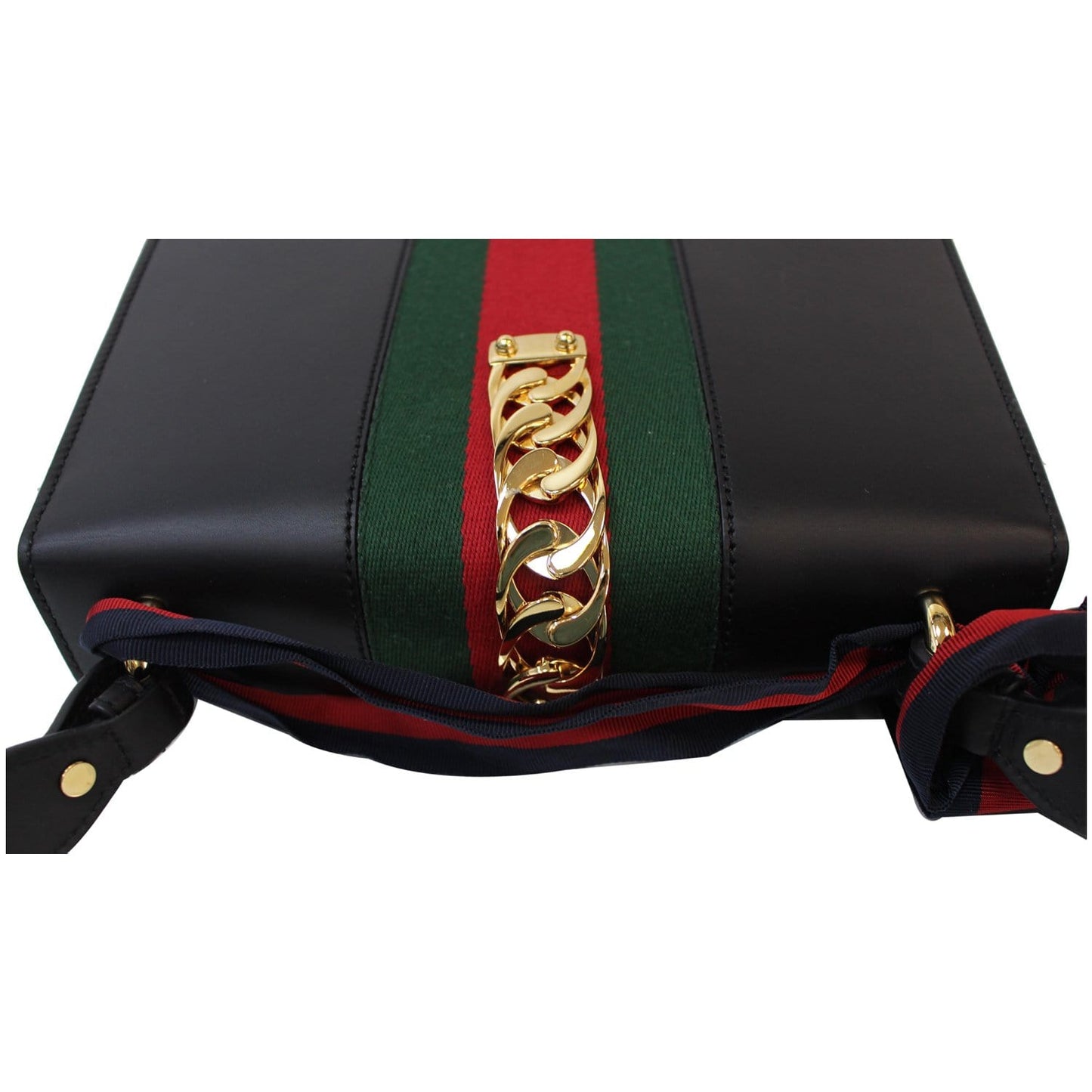 Gucci Sylvie Small Leather Shoulder Bag Black 421882