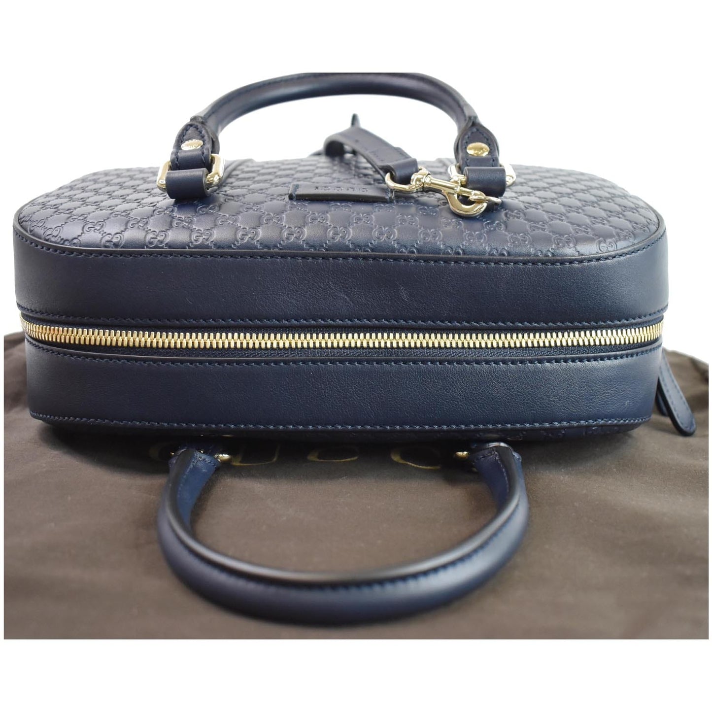 GUCCI Microguccissima Small Leather Crossbody Bag Navy Blue 510286