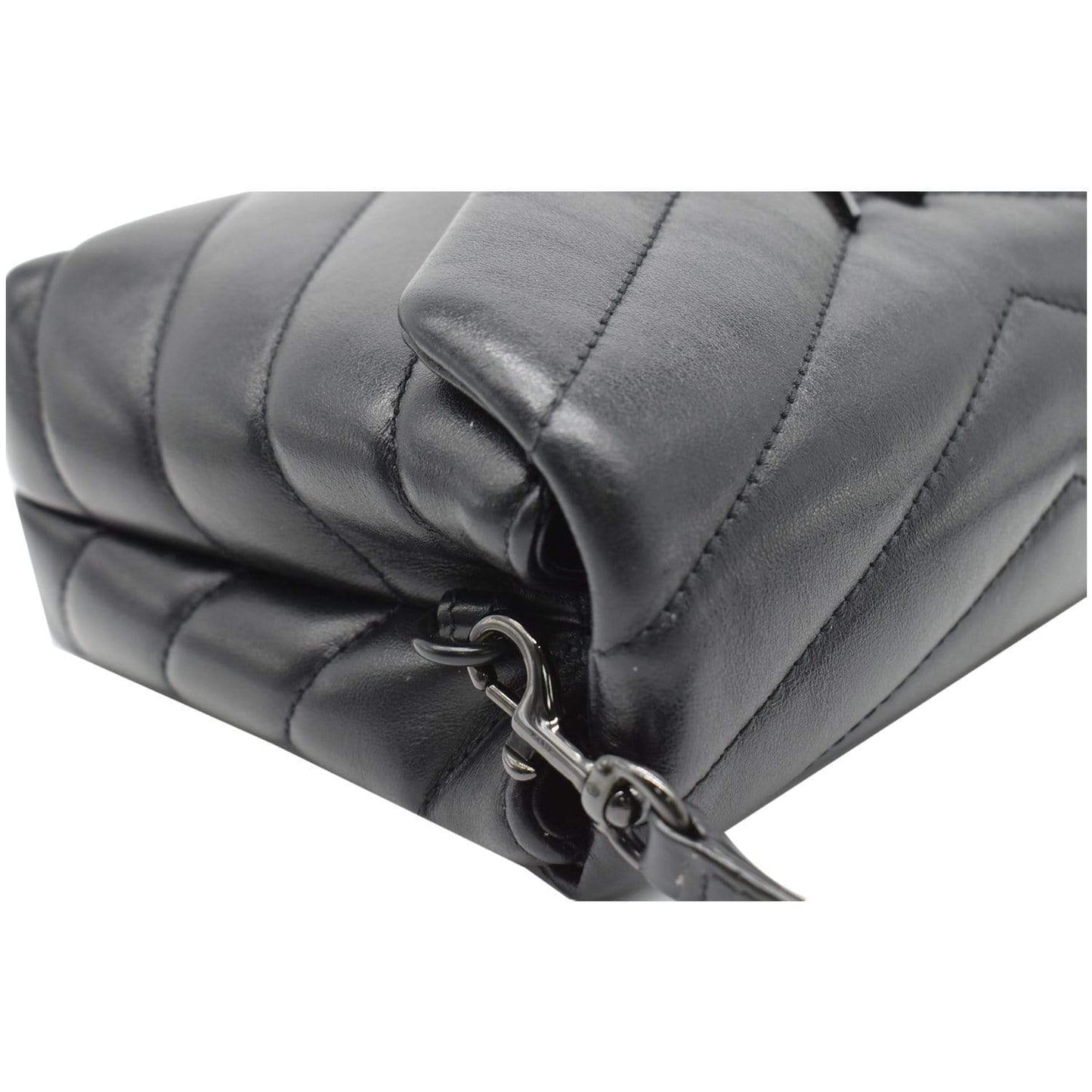 YVES SAINT LAURENT Loulou Toy Matelasse Leather Crossbody Bag Black