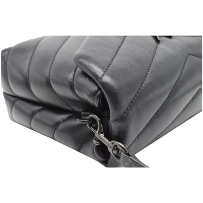 YVES SAINT LAURENT Loulou Toy Matelasse Leather Crossbody Bag Black