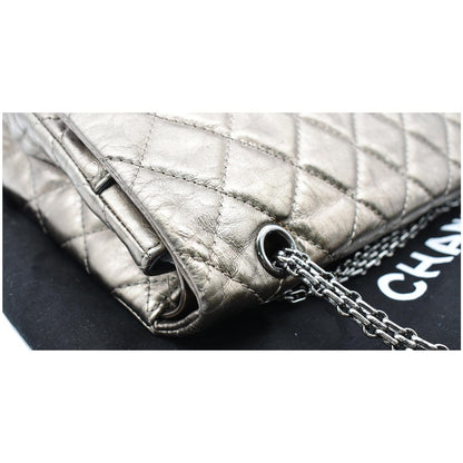 CHANEL 2.55 Reissue Aged Calfskin Leather Shoulder Bag Metallic Gold