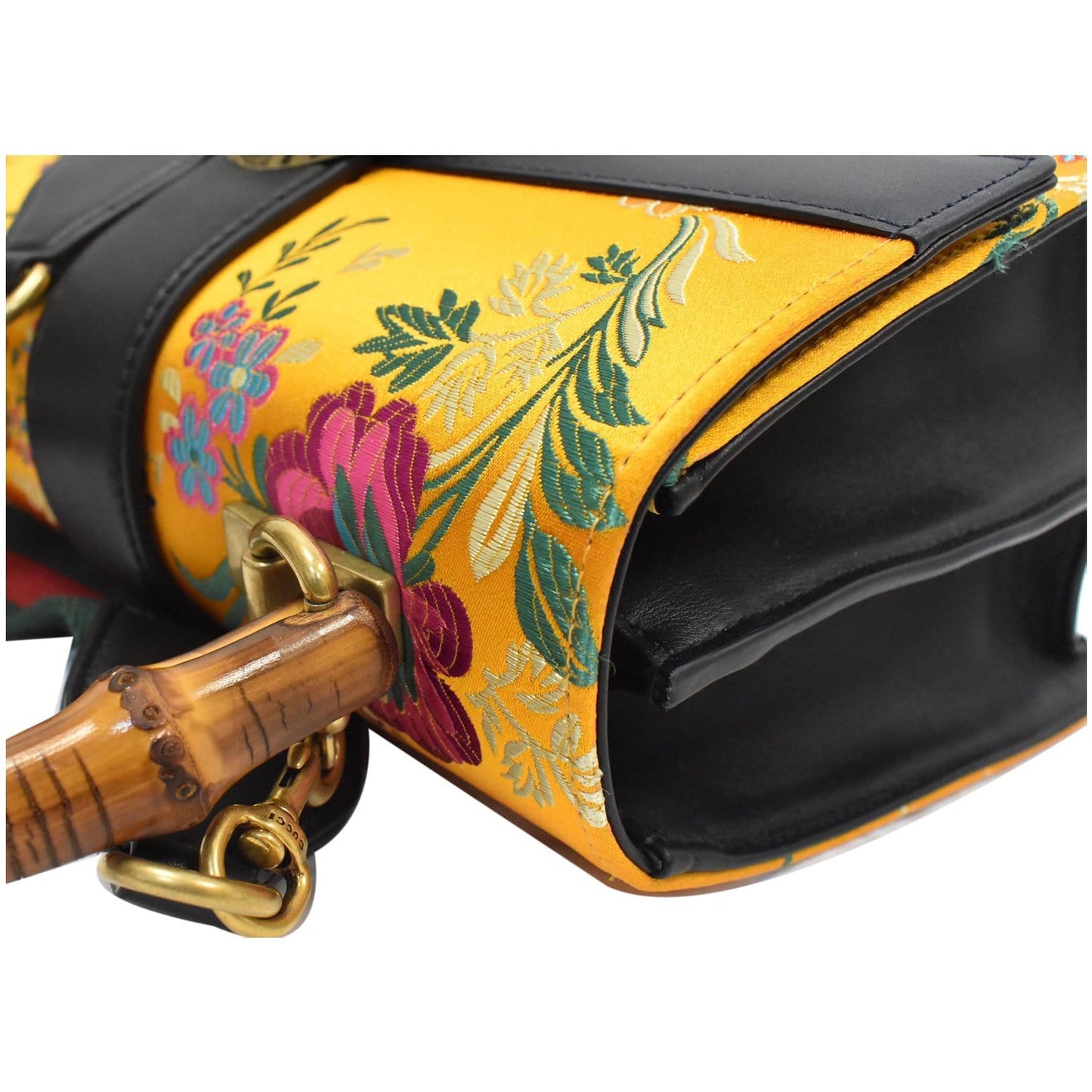GUCCI Dionysus Medium Top Handle Floral Jacquard Shoulder Bag Gold 448075