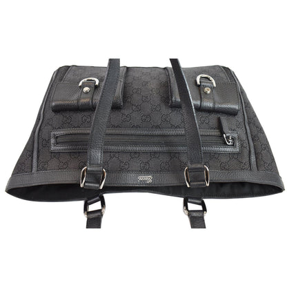 GUCCI Abbey Pocket Medium GG Denim Tote Bag Black 268639 - 20% OFF