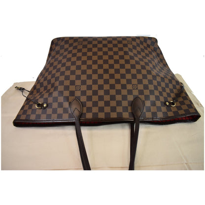 LOUIS VUITTON Neverfull GM Damier Ebene Shoulder Bag Brown
