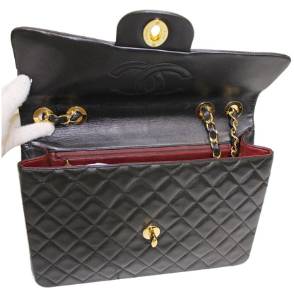 CHANEL Classic Flap XL Maxi Jumbo Quilted Lambskin Shoulder Bag Black