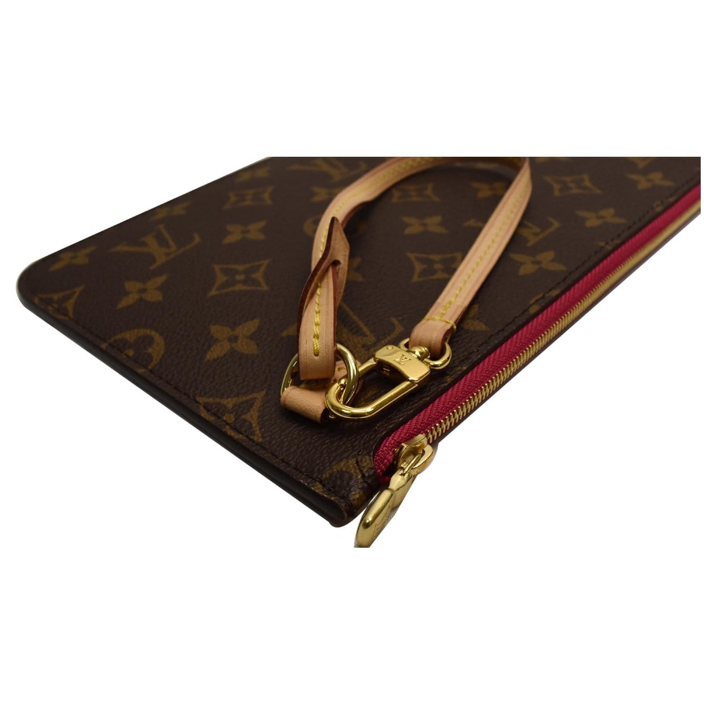 LOUIS VUITTON Pochette Wristlet Pouch Monogram Canvas Neverfull GM Brown