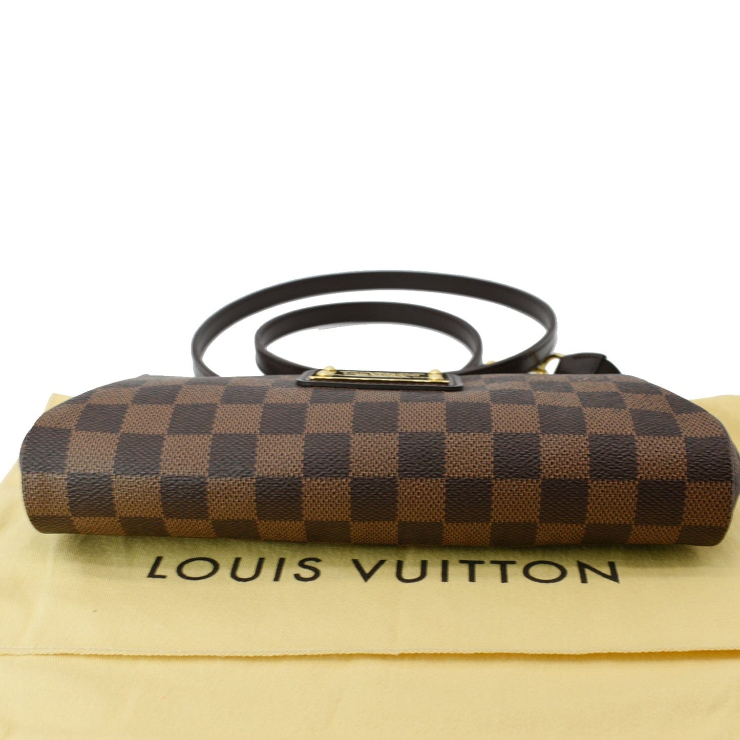 LOUIS VUITTON Eva Pochette Damier Ebene Clutch Crossbody Bag Brown