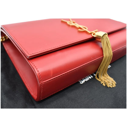 YVES SAINT LAURENT Kate Tassel Leather Crossbody Bag Red