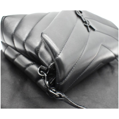 YVES SAINT LAURENT Loulou Toy Matelasse Leather Crossbody Bag Black