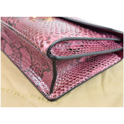 BURBERRY Macken Small Python Leather Crossbody Bag Magenta