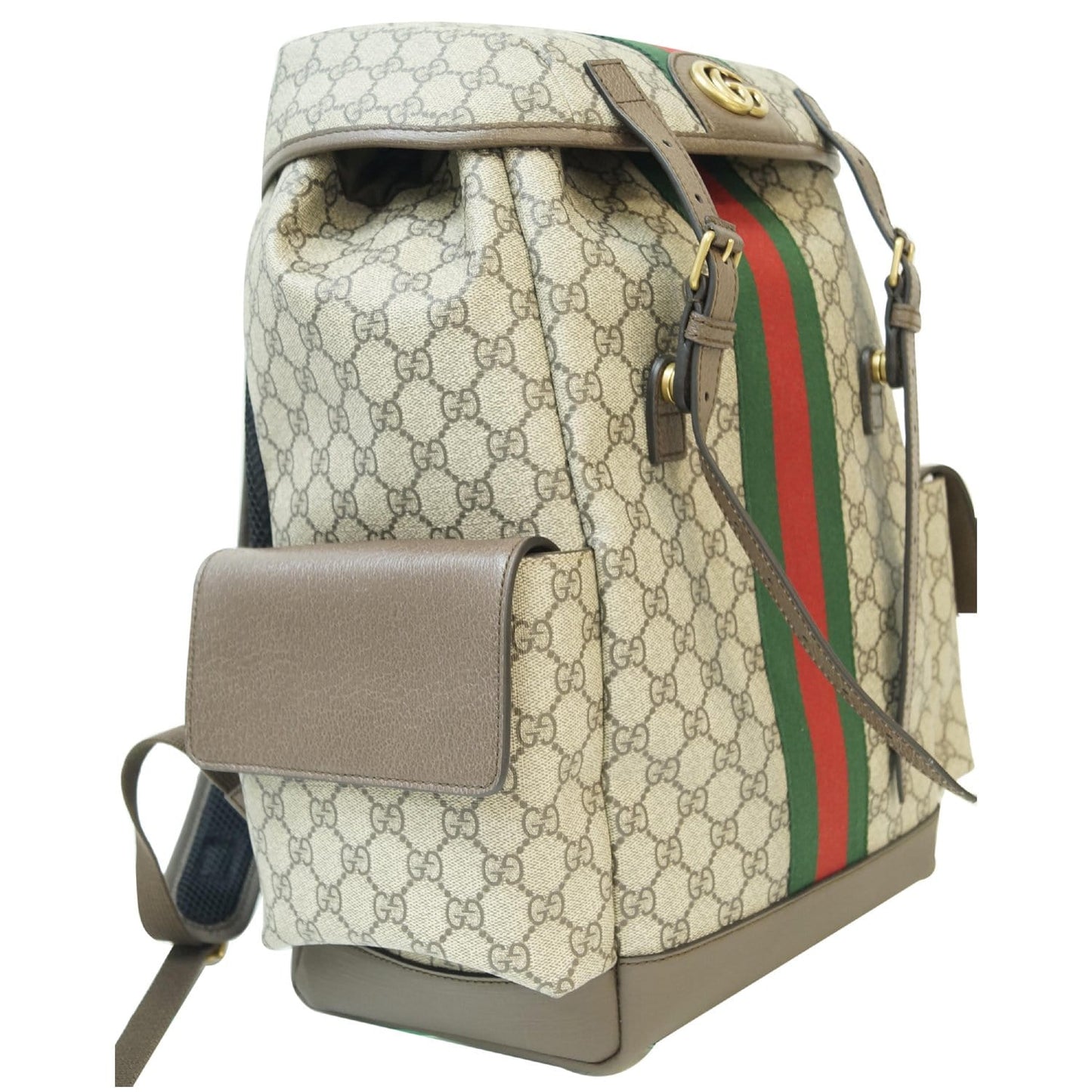 GUCCI Ophidia GG Medium Supreme Canvas Backpack Beige/Ebony 598140